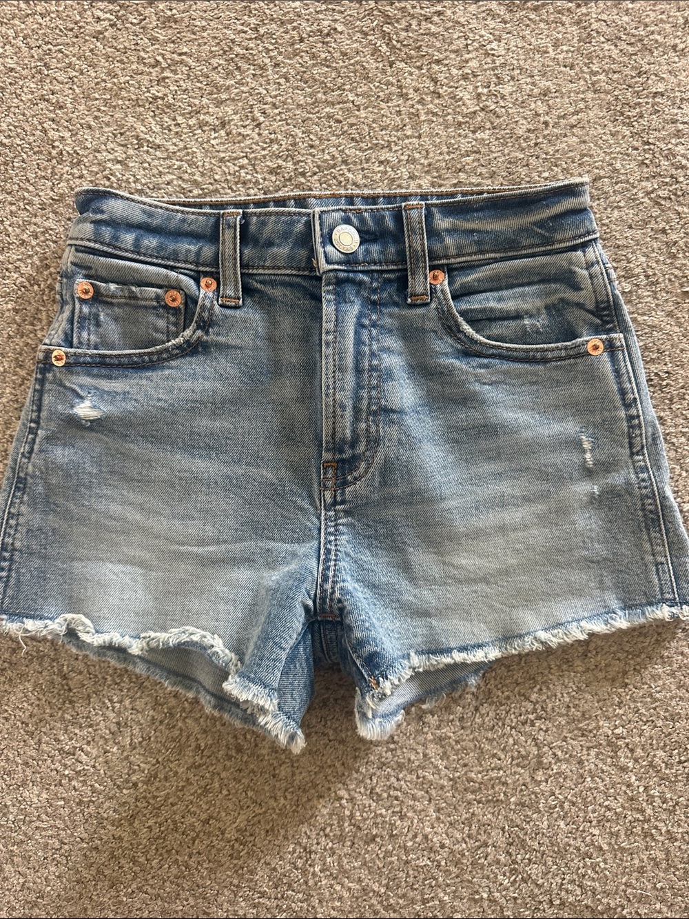 GAP Light Blue Distressed Denim Cutoff Shorts